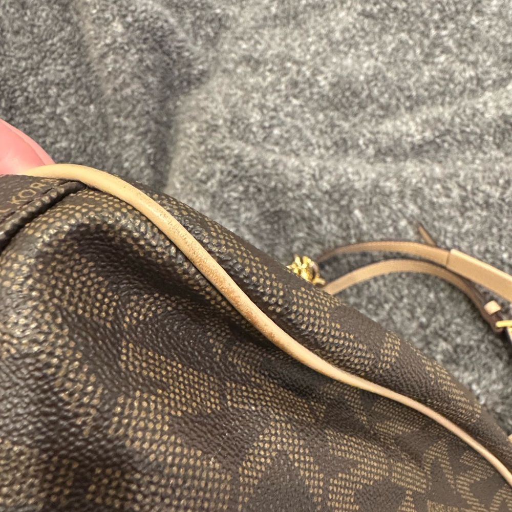 Michael Kors Brown and Tan Shoulder Bag with Monogram Print - Picture 7 of 9